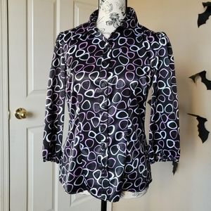 ☀️ Funky Patterned Button Up Blouse